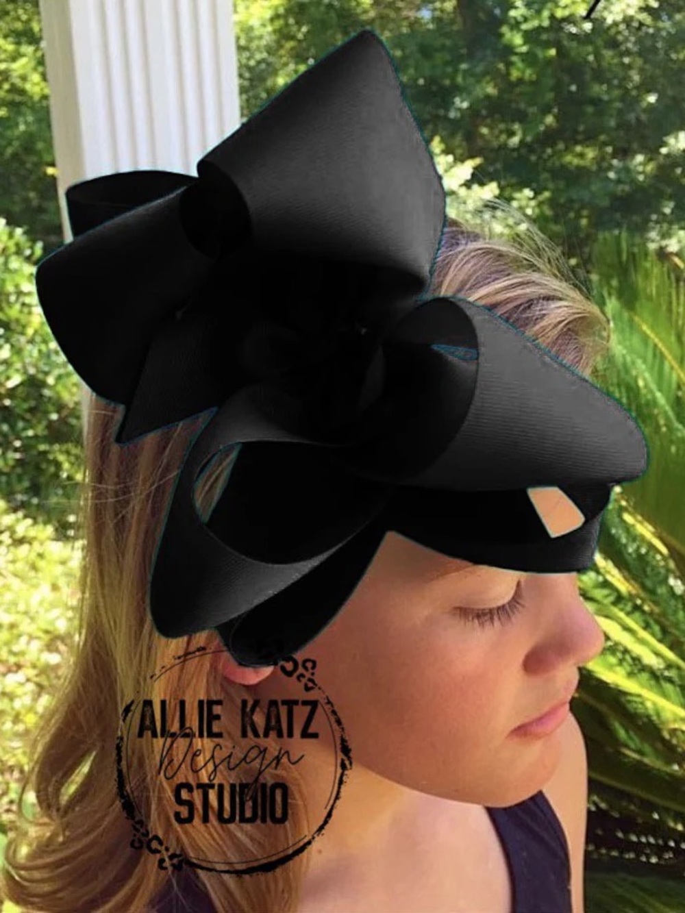 Black Double Stack xlarge solid boutique 8" boutique bow